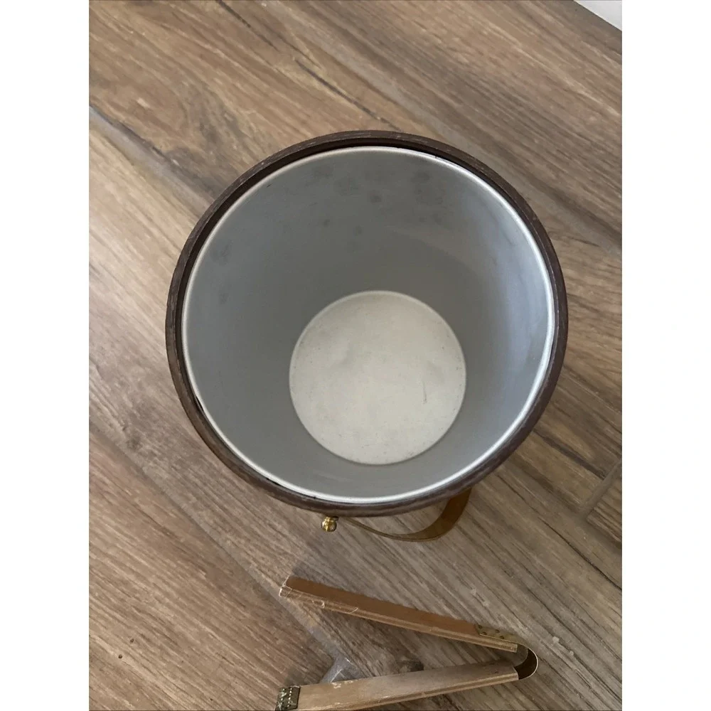 Vintage‎ Real Teak Wood Ice Bucket 60s KMC Danish Mid Century Modern 6